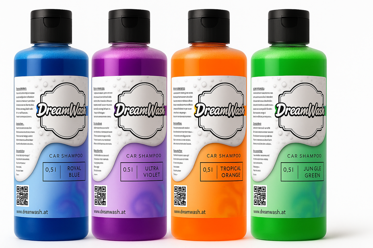 DreamWash Rainbow Pack – 5x Color Car Shampoo Set (Limited Edition)